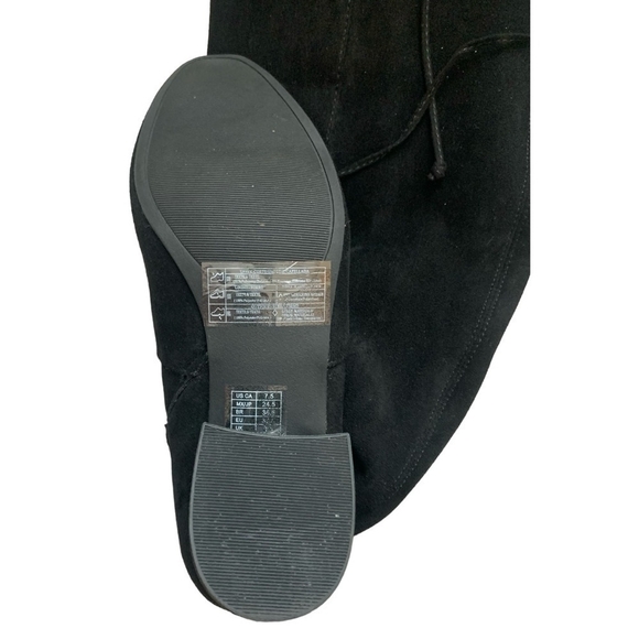 Women’s Boots Faux Suede Knee-High Boots Black Rope Tie High Boots - Picture 6 of 6